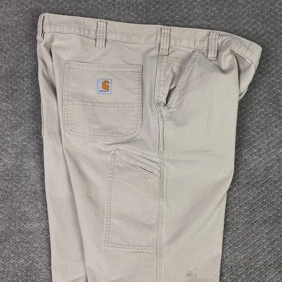 Carhartt Pants Men's 40 x 30 Measures 40 x 28.5 Beige Rugged Flex Canvas Work - Picture 9 of 16